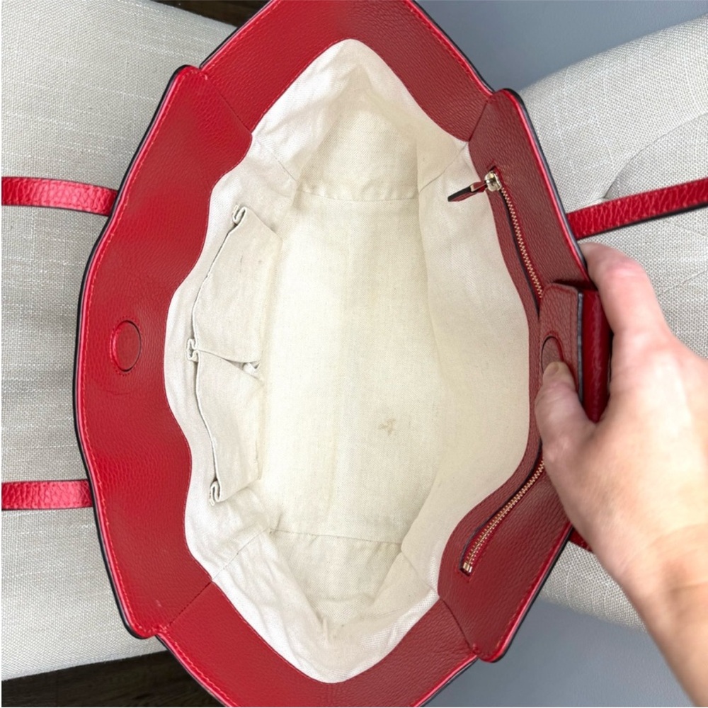 Authentic Gucci Swing tote bag red leather medium size - Picture 12 of 16